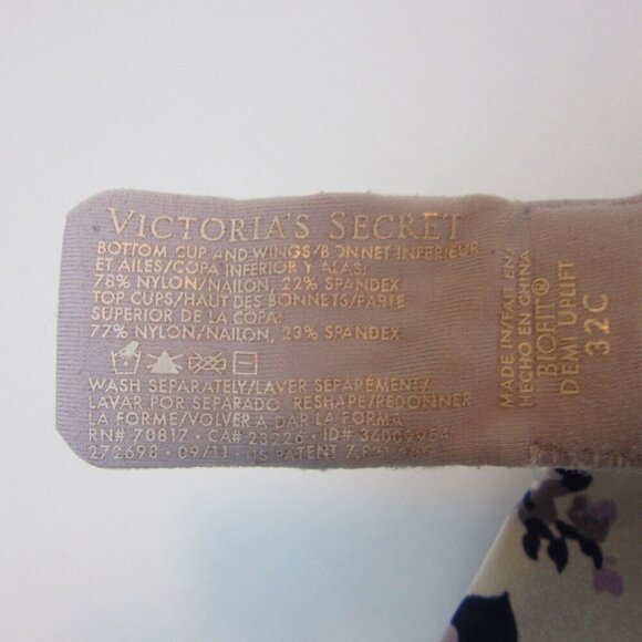 Victoria Secret Biofit Demi Uplift Purple Floral Bra 32C - Picture 6 of 6